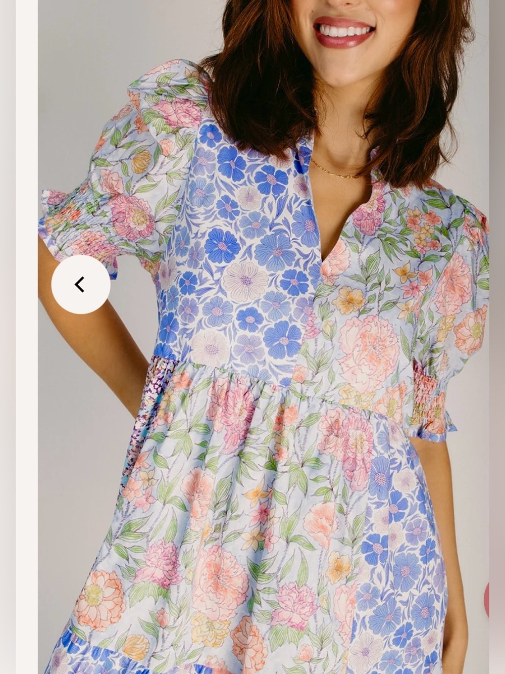🆕#304~GiGio~Patchwork Floral Midi Dress in Blue, Pink, & Multi, Sm - Picture 8 of 16